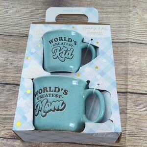 World's Greatest Mom & Kid Mug Set - Blue